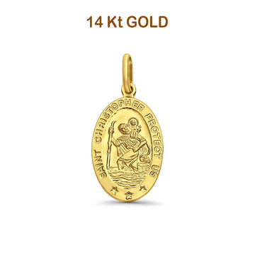 14K Yellow Gold St. Christopher Religious Pendant 21mmX15mm 2.4 grams